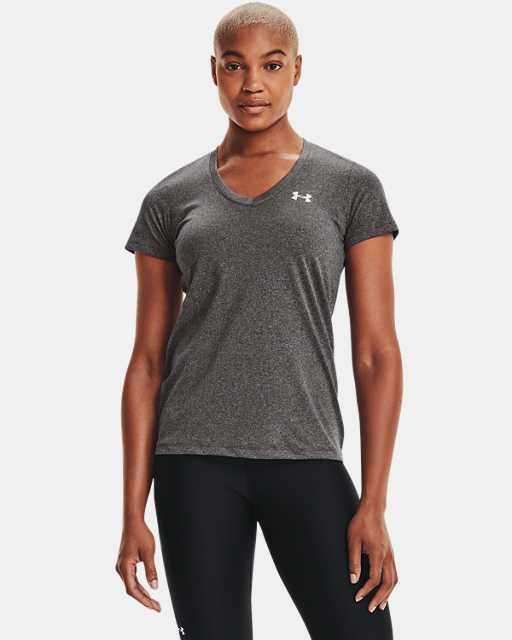 Short Sleeve Workout Shirts for Women - Loose Fit in Gray